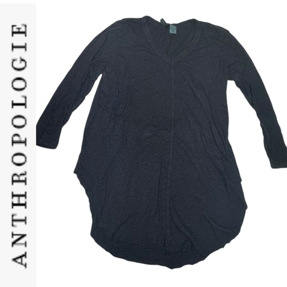 Anthropologie Tops - Anthropologie Left of Center long Sleeve V-neck Tee Navy xs